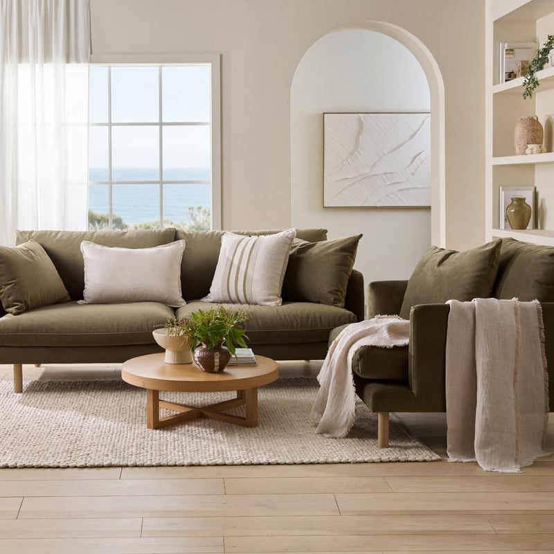 Morrison Olive 3 Seater Sofa