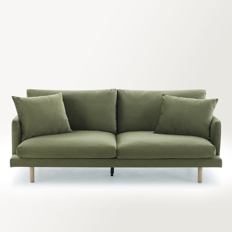 Morrison Olive Velvet 3 Seater Sofa