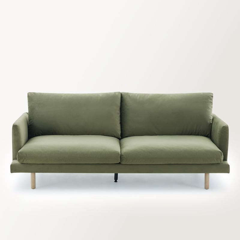 Morrison Olive Velvet 3 Seater Sofa