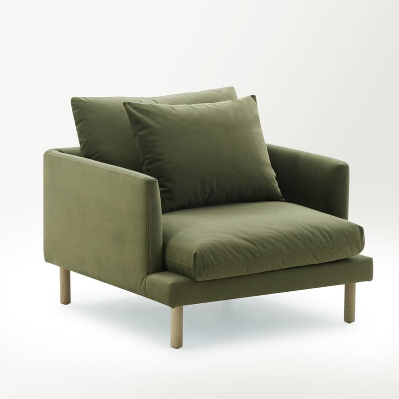 Morrison Olive Velvet Armchair