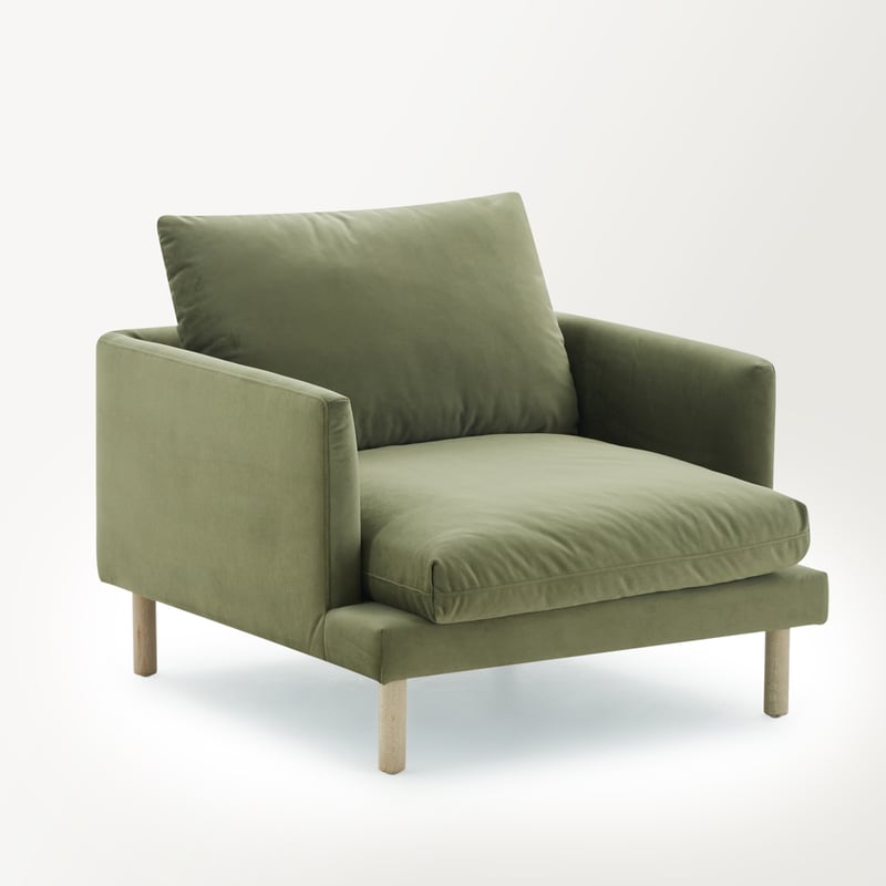 Morrison Olive Velvet Armchair