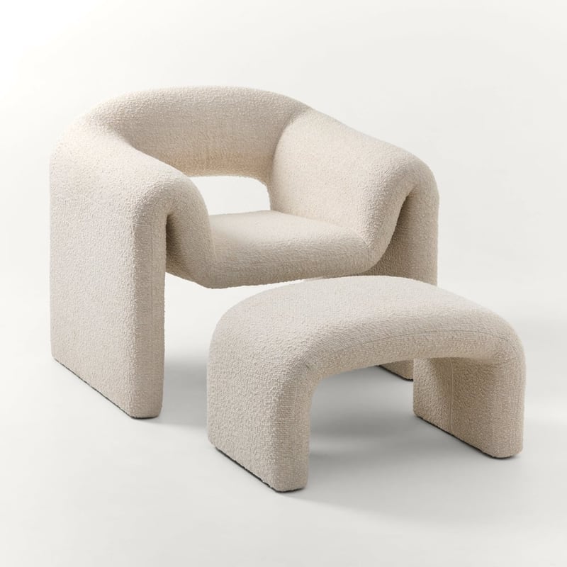 Cleo Almond Boucle Armchair