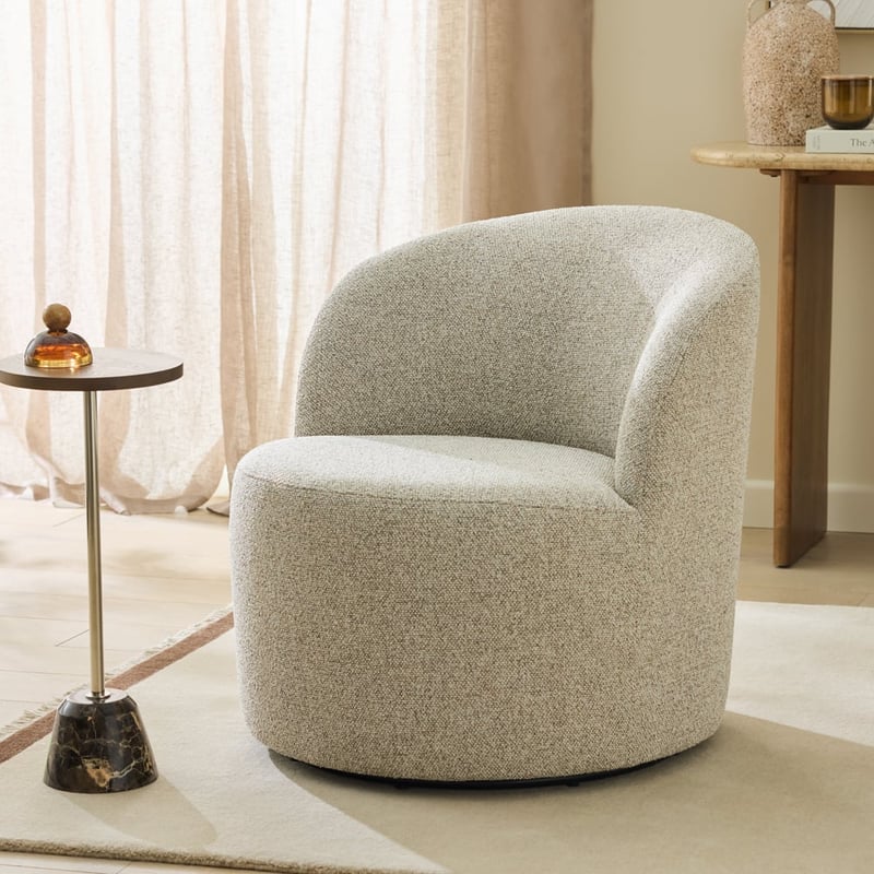 Bonnie Serenity Beige Swivel Armchair