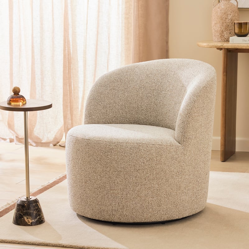 Bonnie Serenity Beige Swivel Armchair