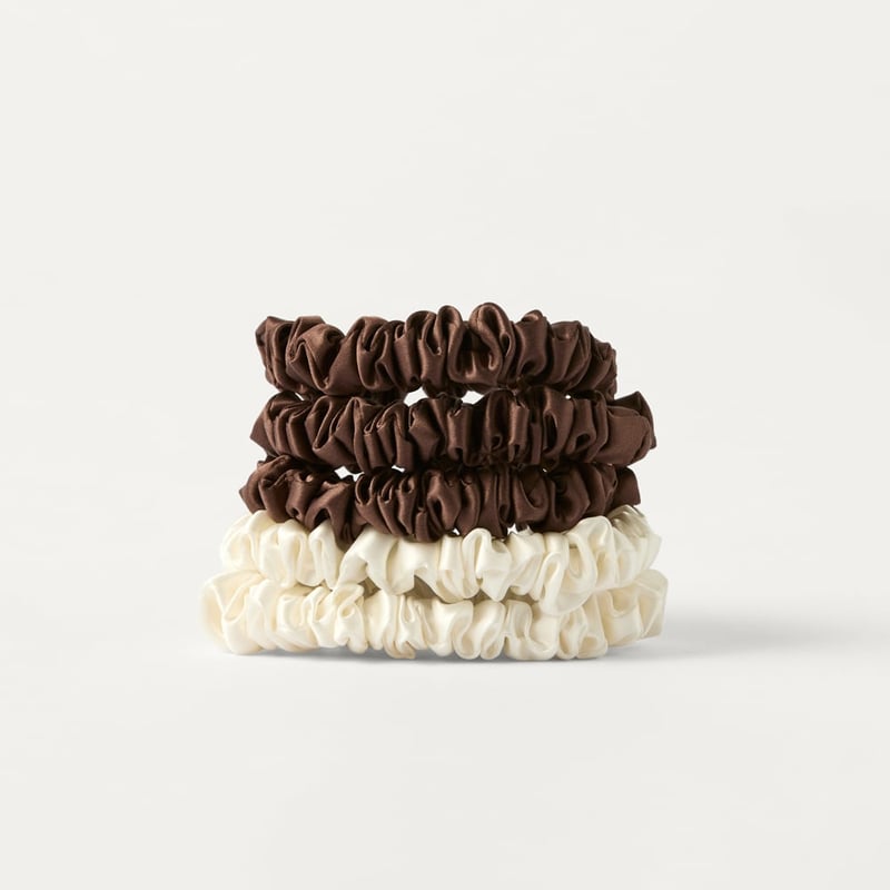 Pure Silk Chocolate Hair Ties