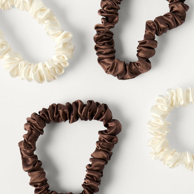 Pure Silk Chocolate Hair Ties