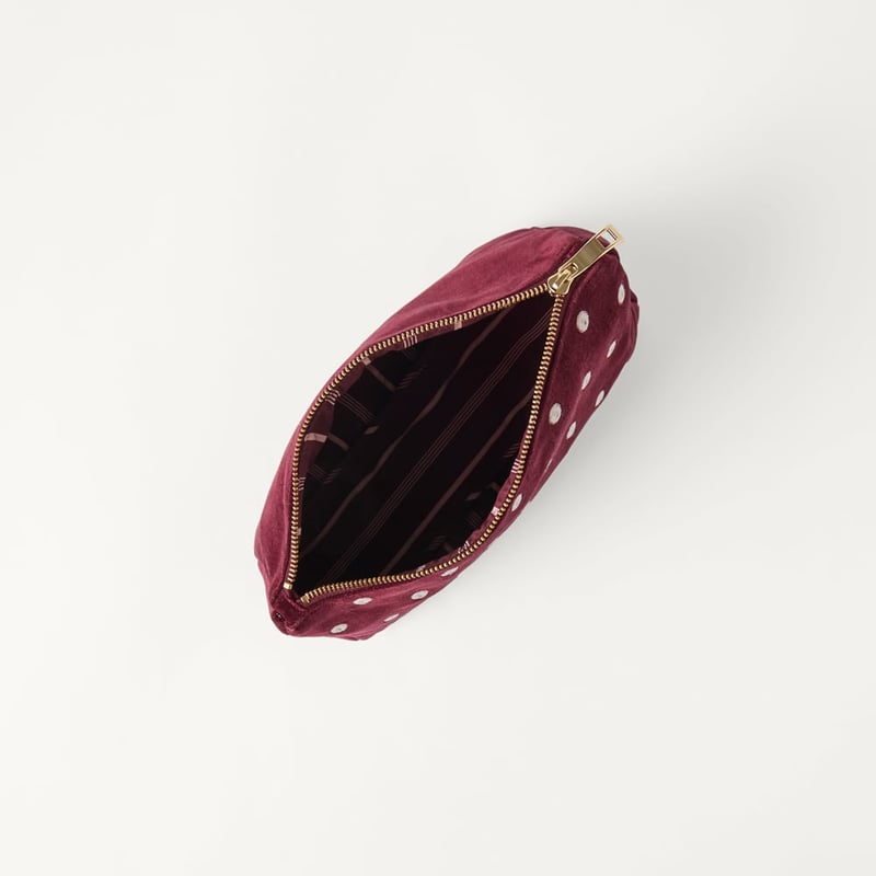 Burgundy Polka Dot Glam Bag