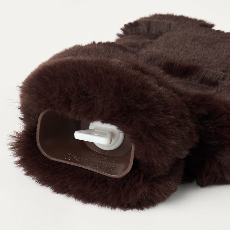 Clea Chocolate Recycled Fur Hot Water Bottle 