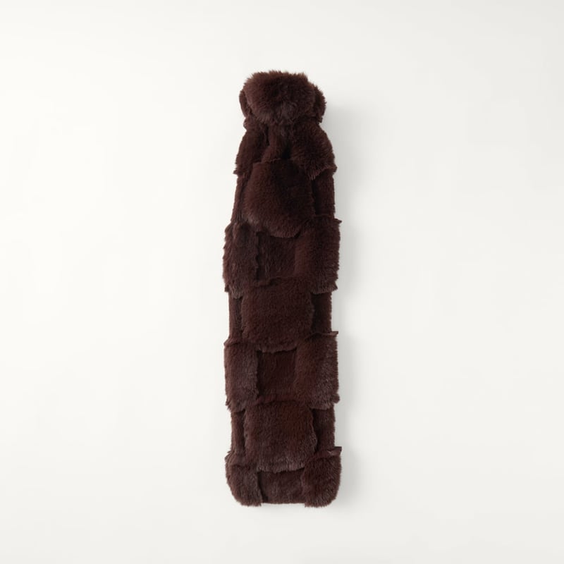 Clea Chocolate Recycled Fur Long Hot Water Bottle 