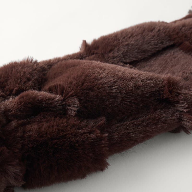 Clea Chocolate Recycled Fur Long Hot Water Bottle 