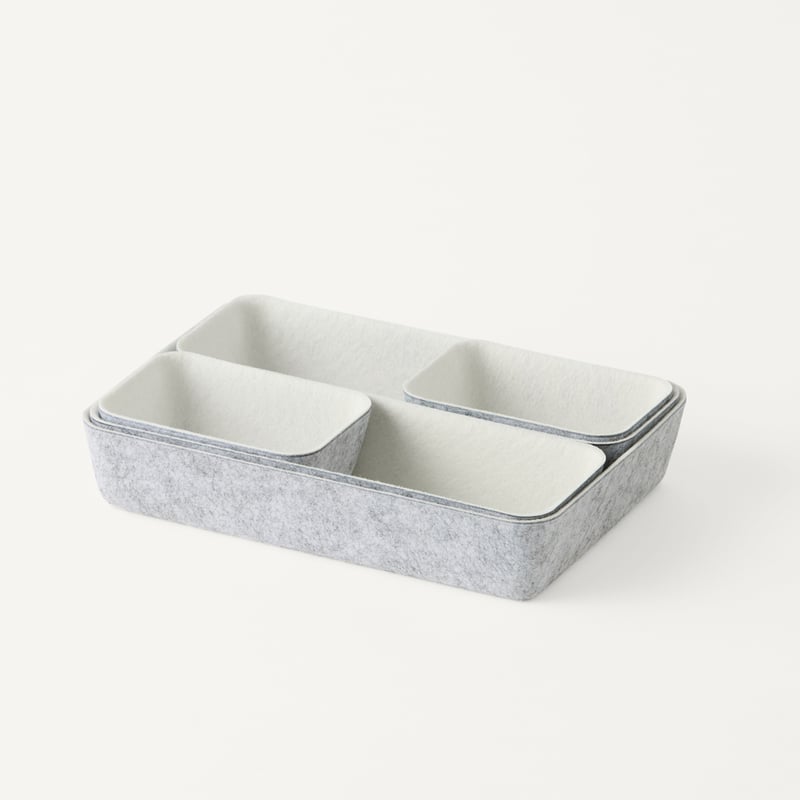 Osaka Grey Felt Storage Set of 5
