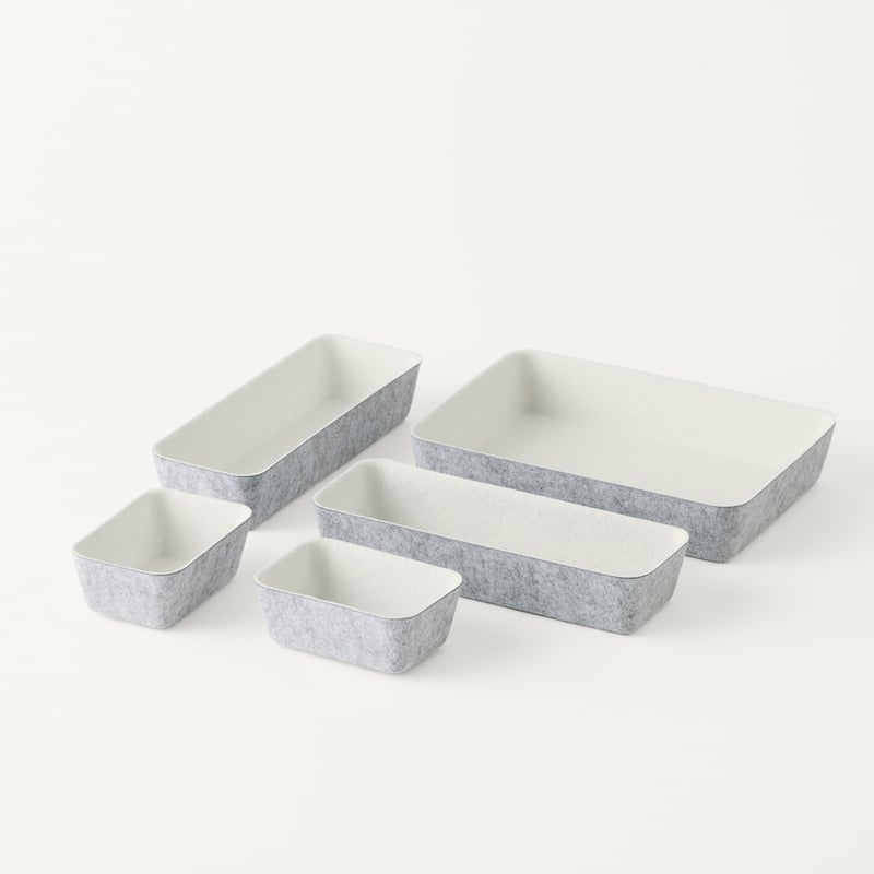 Osaka Grey Felt Storage Set of 5