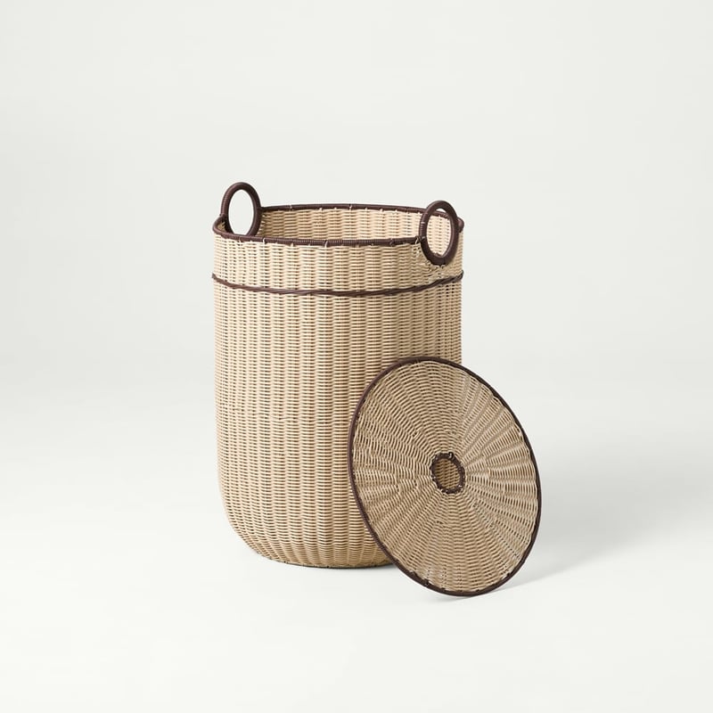 Piper Cream & Chocolate Laundry Basket with Lid