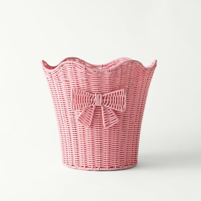 Bow Pink Storage Basket