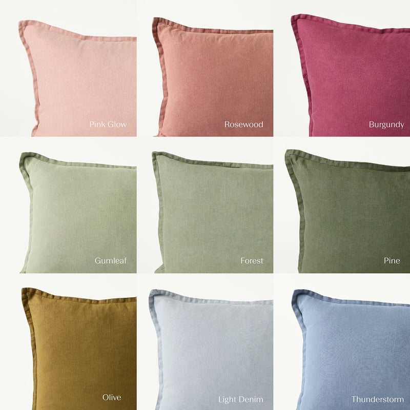 Belgian Olive Vintage Washed Linen Long Cushion