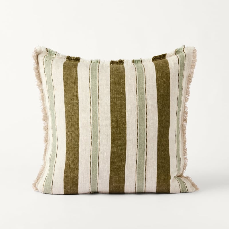 Shadow Linen Olive Stripe Cushion