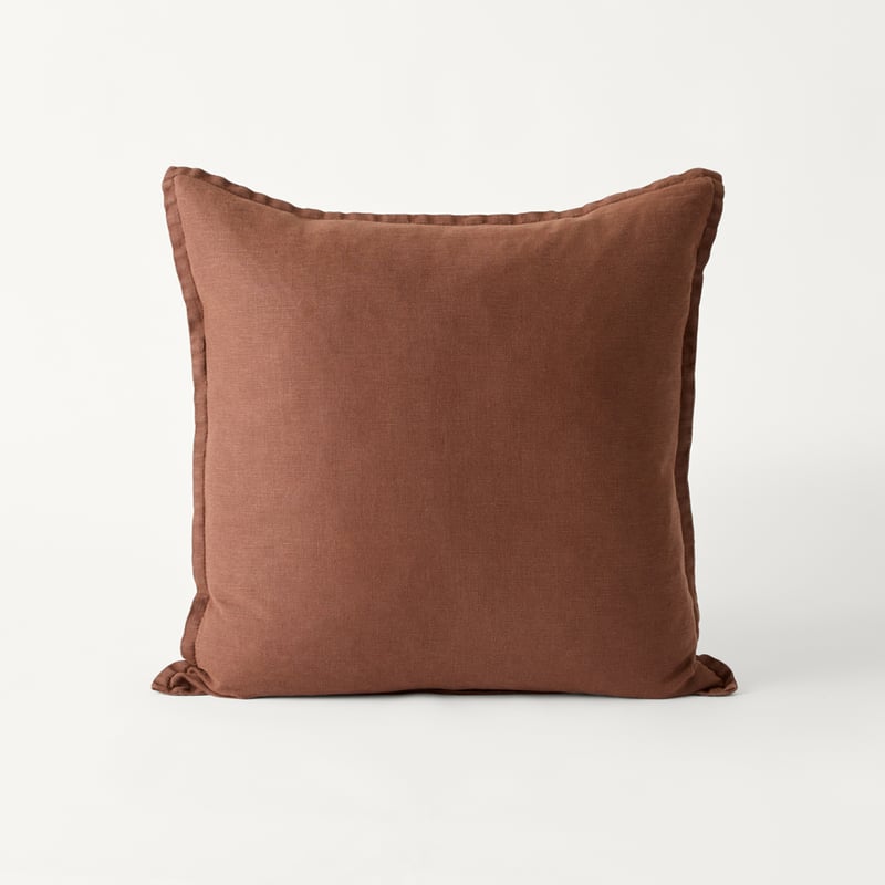 Belgian Walnut Vintage Washed Linen Cushion