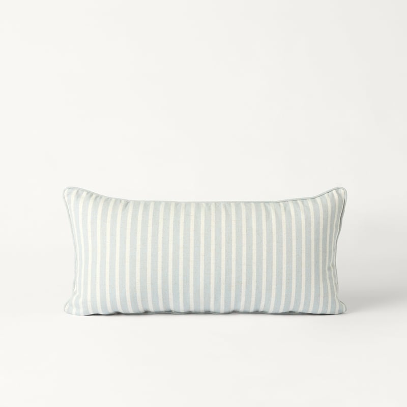Tommy Blue & Natural Stripe Bolster Cushion