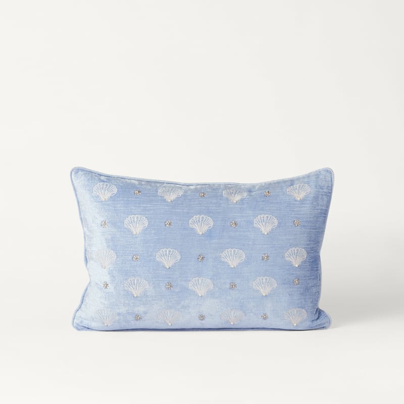 Aurora Blue Shell Cushion