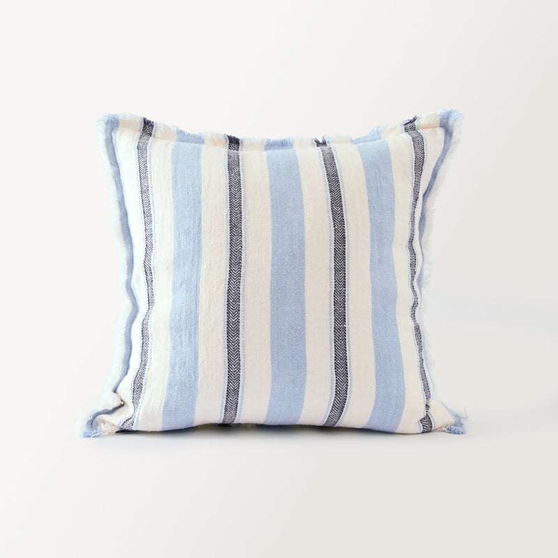 Shadow Cashmere Blue Stripe Linen Cushion