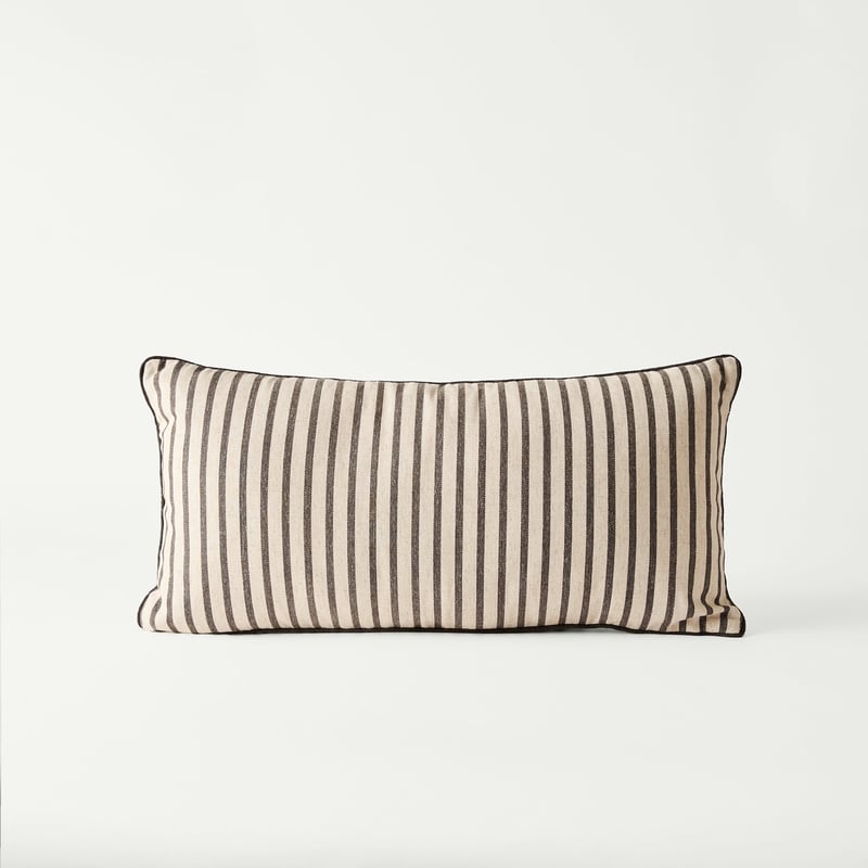 Tommy Natural & Black Stripe Bolster Cushion