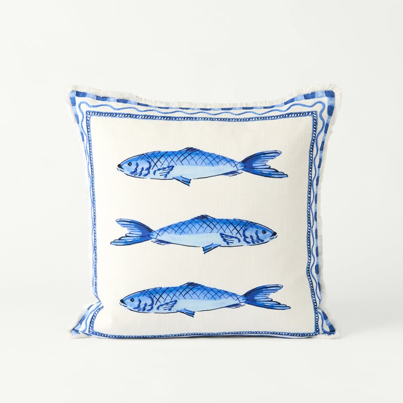 Aegean Blue Sardines Cushion
