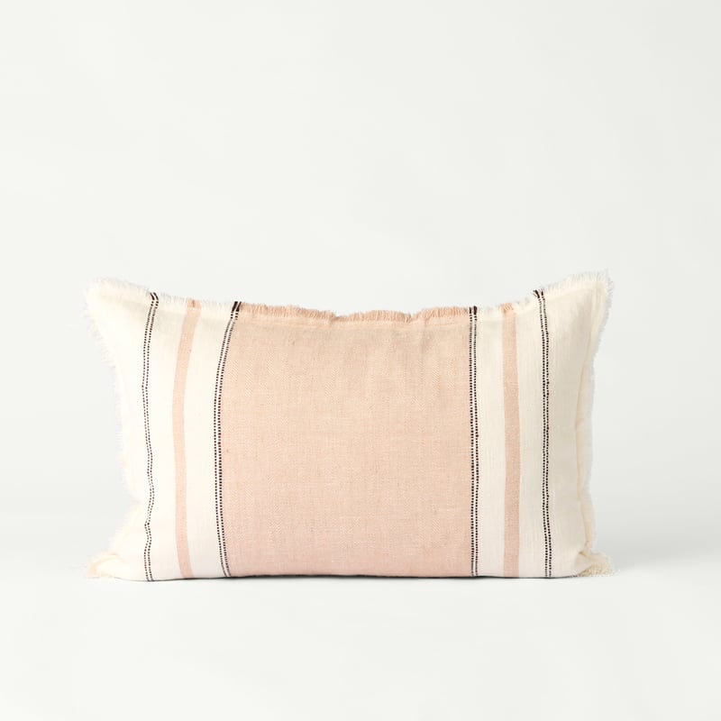 Echo Hazelnut Stripe Linen Cushion