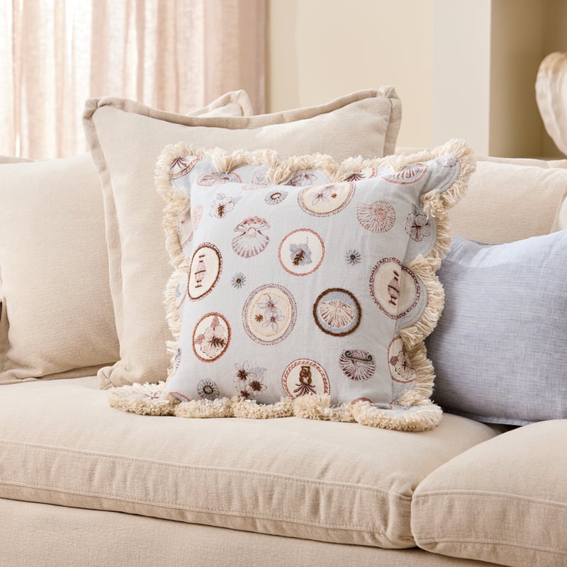 Island Drift Blue Cushion 