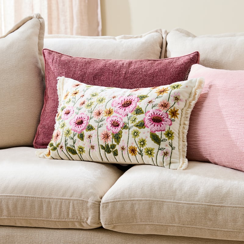 Zoey Pink Floral Cushion
