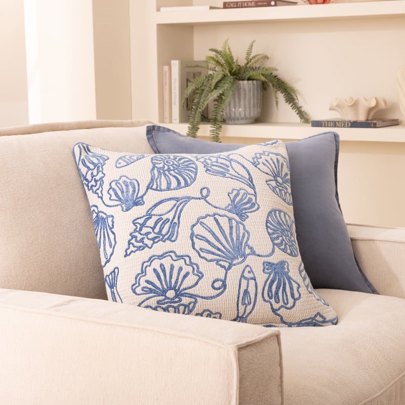Sea Swirl Blue Cushion