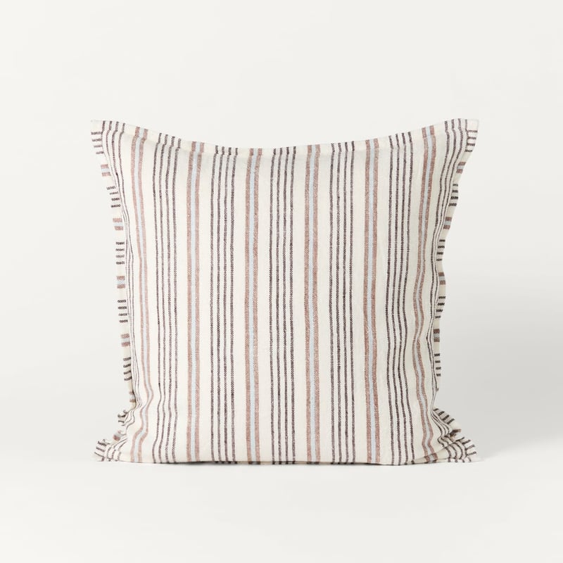Layton Blue & Chocolate Linen Cushion