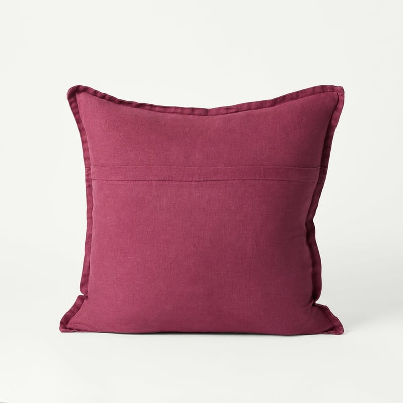 Belgian Vintage Washed Linen Burgundy Cushion