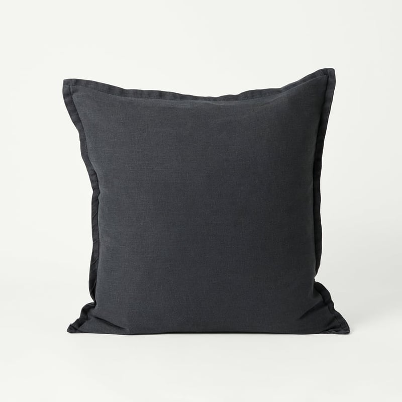 Belgian Charcoal Vintage Washed Linen Cushion