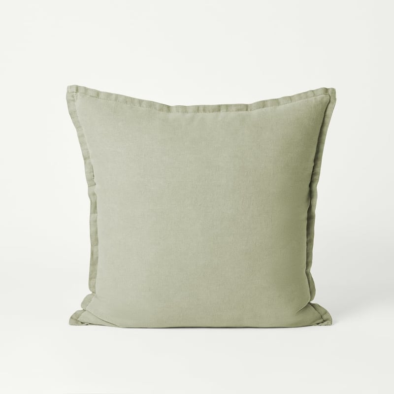 Belgian Gum Leaf Vintage Washed Linen Cushion