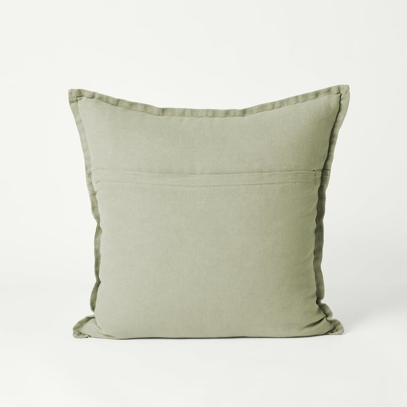 Belgian Gum Leaf Vintage Washed Linen Cushion