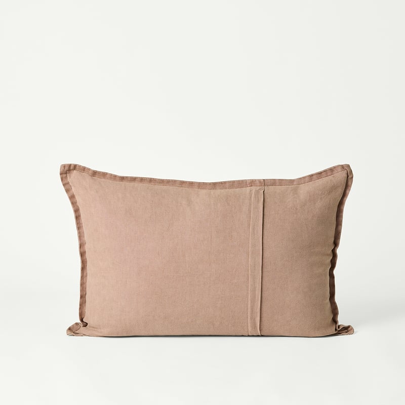 Belgian Mocha Vintage Washed Linen Long Cushion