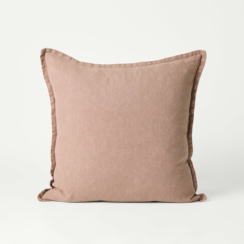 Belgian Vintage Washed Linen Mocha Cushion