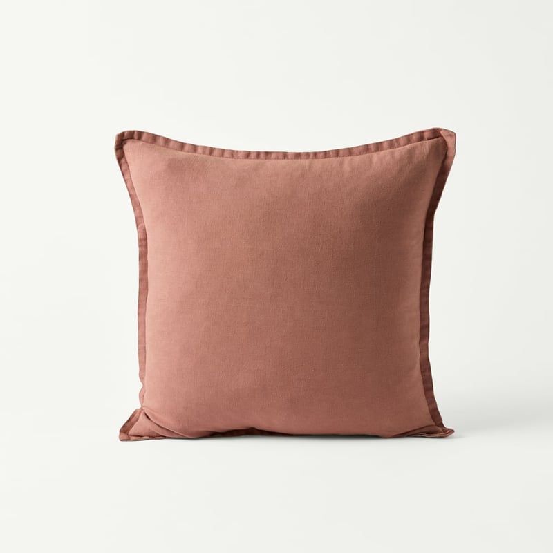 Belgian Rosewood Vintage Washed Linen Cushion