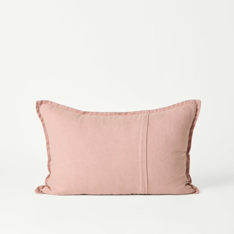Belgian Pink Glow Vintage Washed Linen Long Cushion