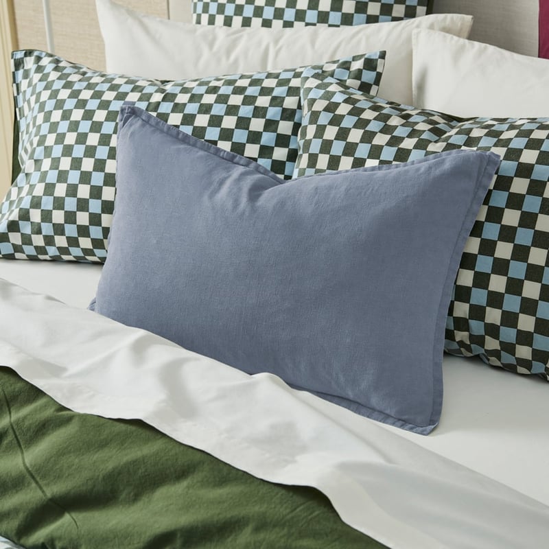 Belgian Thunderstorm Vintage Washed Linen Long Cushion