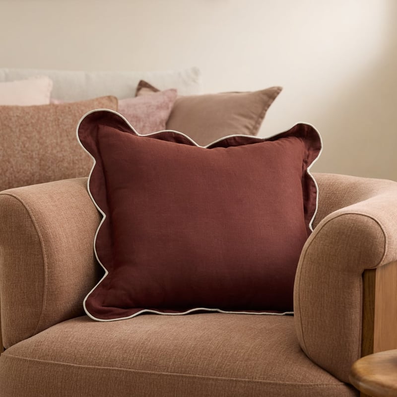 Emia Chocolate Linen Cushion
