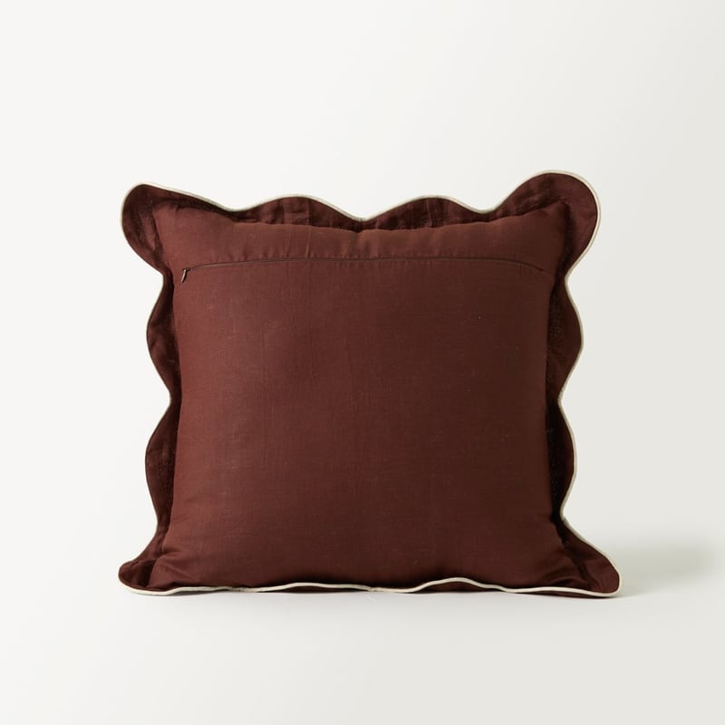 Emia Chocolate Linen Cushion
