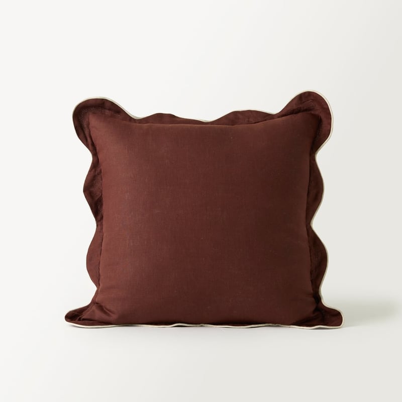 Emia Chocolate Linen Cushion