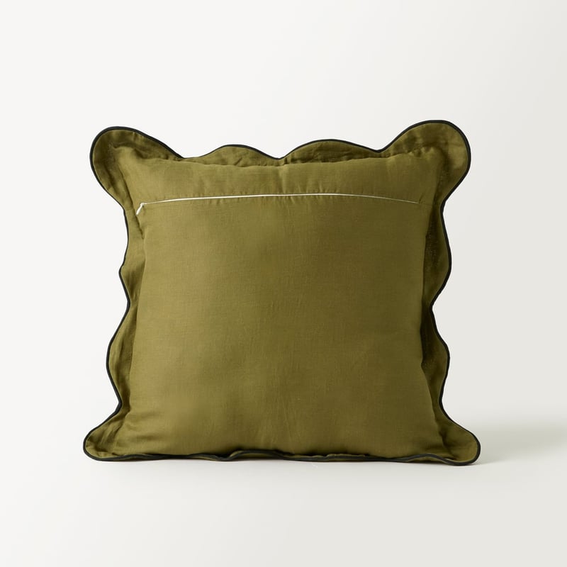 Emia Olive Linen Cushion