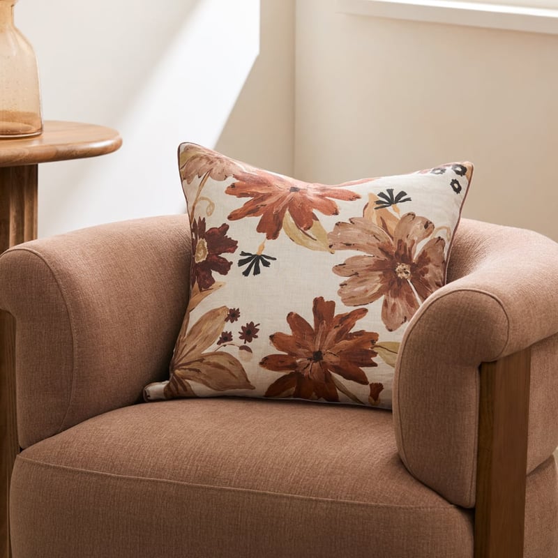 Chloe Floral Mocha Cushion