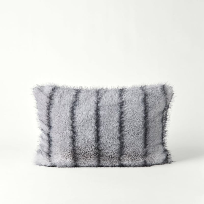 Lucerne Grey Recycled Fur Cushion 