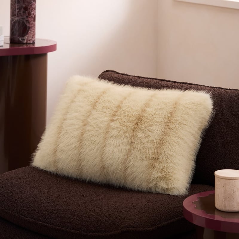 Lucerne Pebble Recycled Fur Cushion