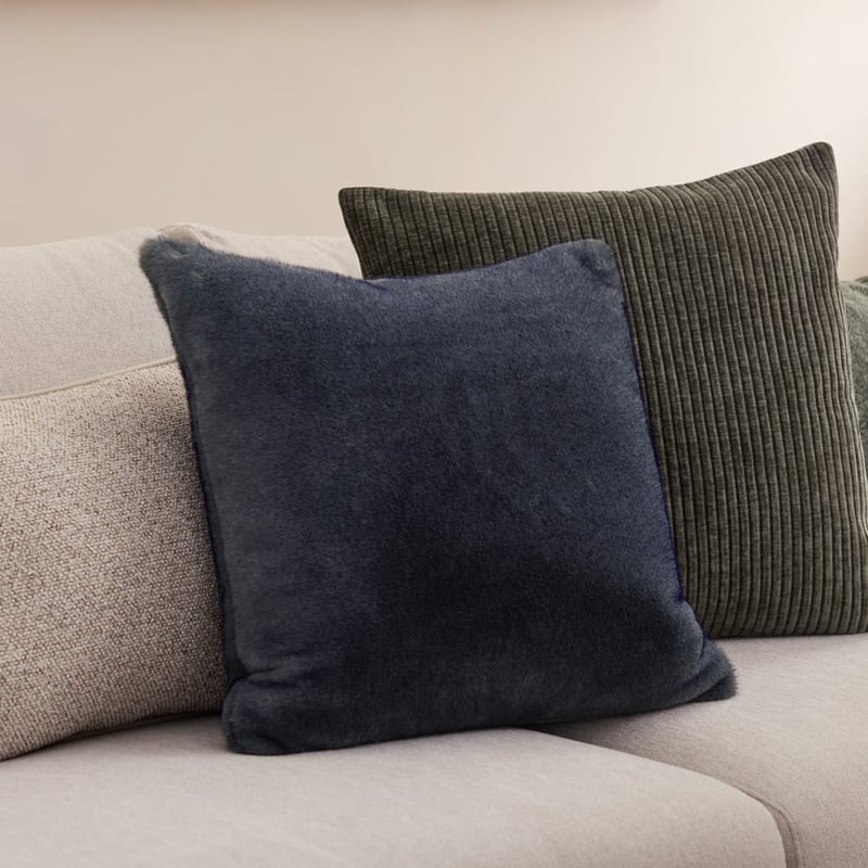 Zurich Bluestone Recycled Fur Cushion
