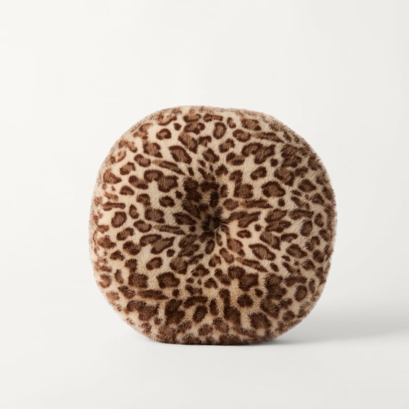 Leopard Natural Recycled Fur Cushion
