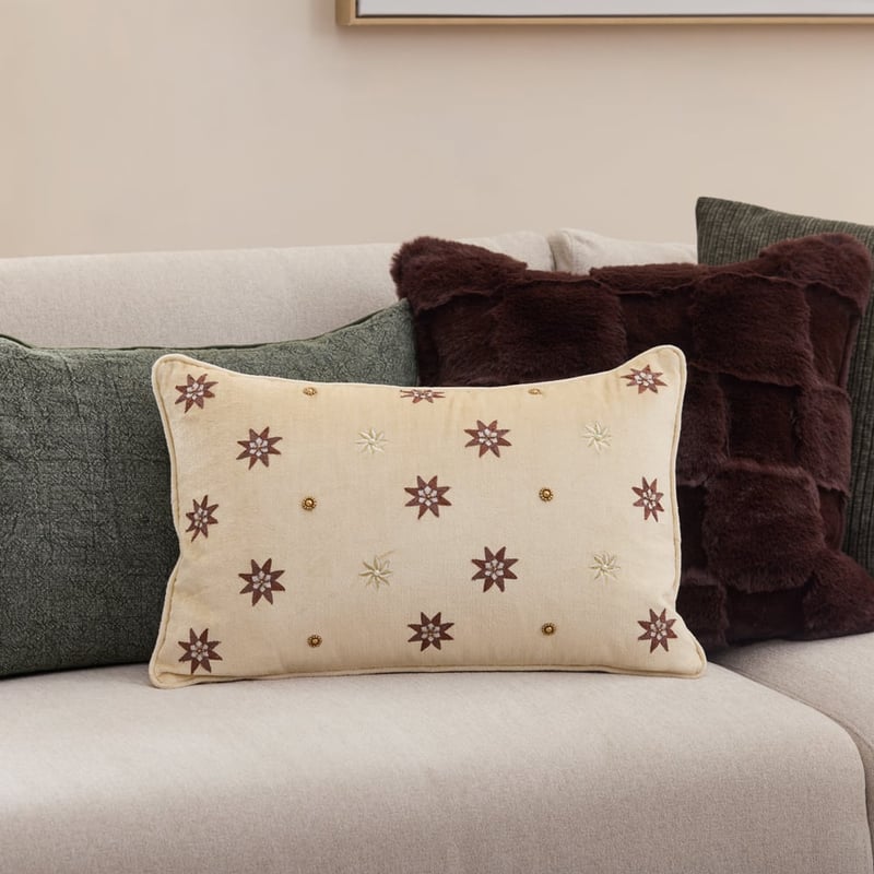 Aurora Velvet Coconut Star Cushion